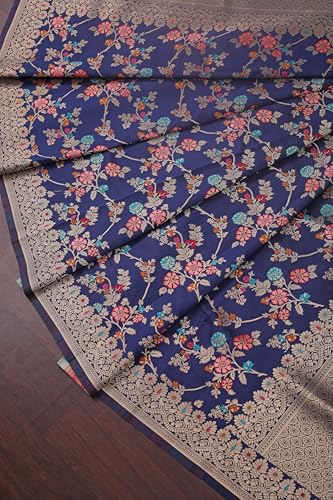 Image of DEVANGI Women's Woven Banarasi Silk Dupatta /Chunni For Women, Floral Print 1 Meter Wide and 2.3 Meter Length Printed Designer Dupatta /Chunni For Girls