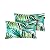 Magpie Fabrics Set of 2 Lumbar Throw Pillow with Insert 12x20 Inch, Outdoor Rectangular Waterproof Home Decorative Toss Cushion for Patio Garden Car Office - Green Palm Leaves