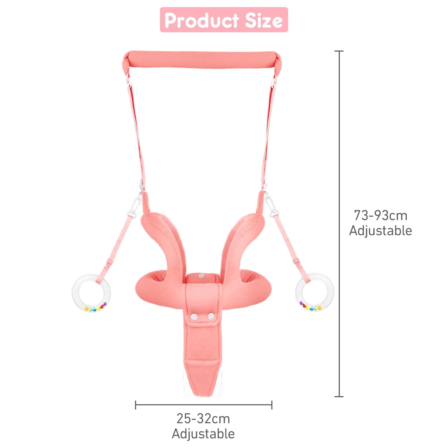 Baby Walking Helper, Handheld Baby Walking Harness, Infant Walker Assistant Belt, Toddler Standing Support Help Baby Walk, Walking Assistance for Babies 8-16 Months (Pink)