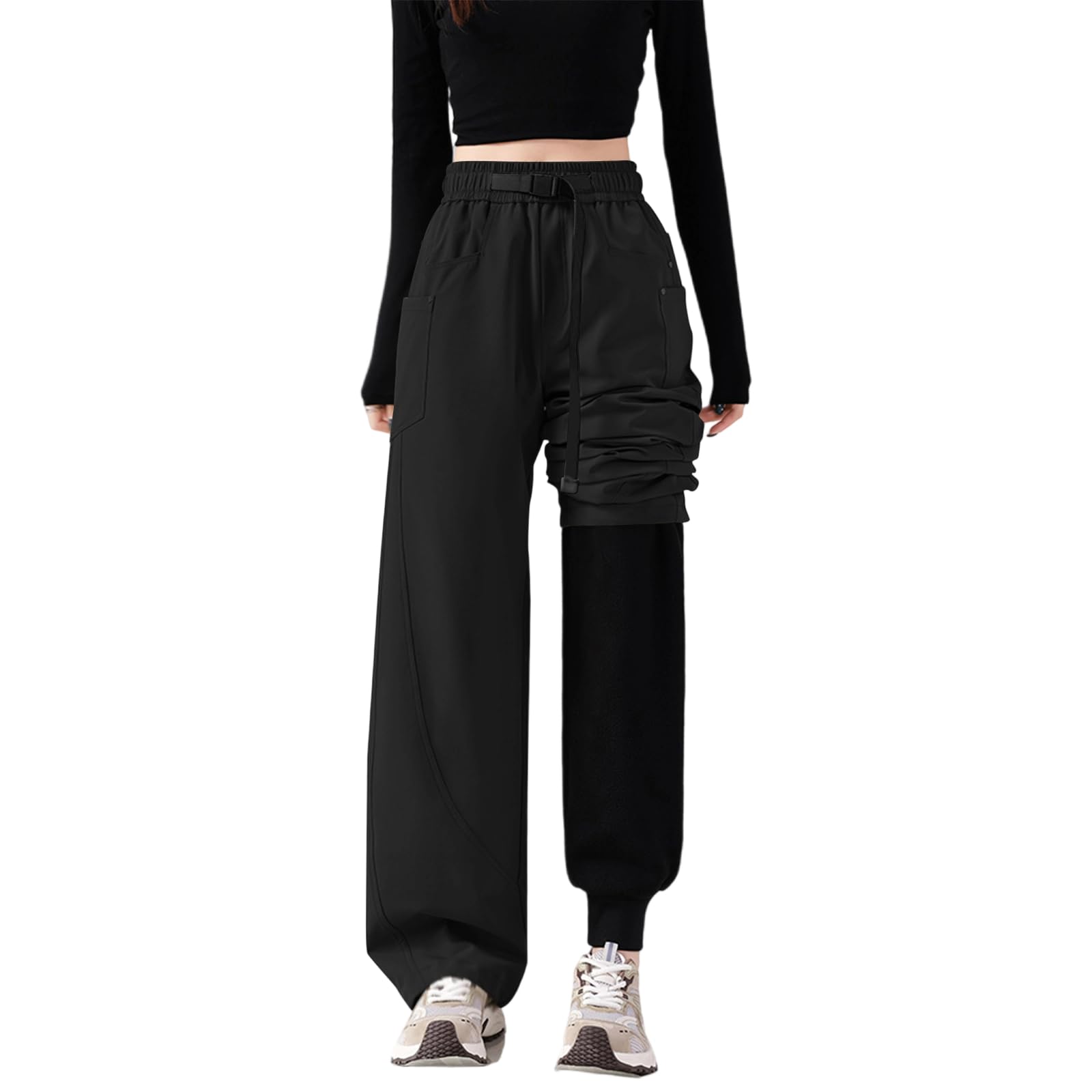 Skihose Damen Wasserdicht Baggy Schneehose Damen Winter Thermo Snowboardhose Ohne Träger Warm Ski Hosen Für Frauen Weit Softshell Skihosen Mit Gummibund High Waist Oversize Softshellhose