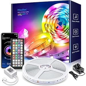 LED Strip 6m, RGB LED Streifen, LED Lichterkette mit APP und Fernbedienung, Musiksync Farbwechsel LED Band Lichter,led…