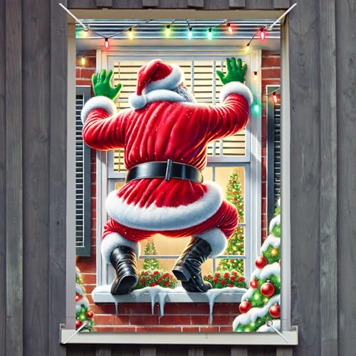 Vinilo decorativo de ventana Santa Claus Navidad 31x47 in miniatura 7