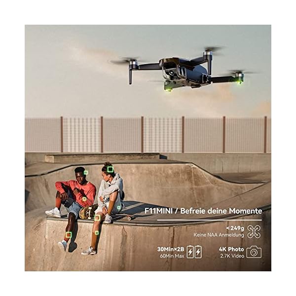 Ruko F11MINI Drohne mit Kamera 4K, Drohne unter 250g,2 Akkus 60 Min Flugzeit für Anfänger und Erwachsene, 5GHz WiFi, 2.7K/25fps FPV Vedio, Faltbar, GPS Automatische Rückkehr, Mir folgen, Wegpunkte – Bild 4