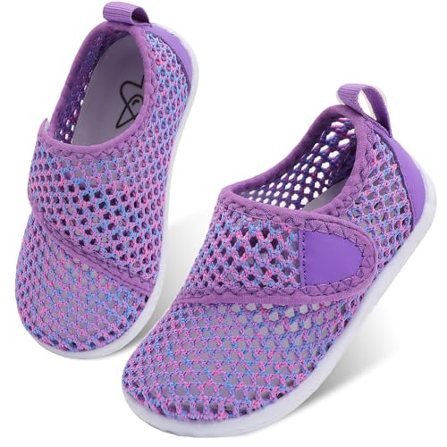 Image of LeIsfIt Toddler Water Shoes Boys Girls Barefoot Aqua Socks Kids Breathable Quick-Dry Swim Shoes for Beach Pool Surf