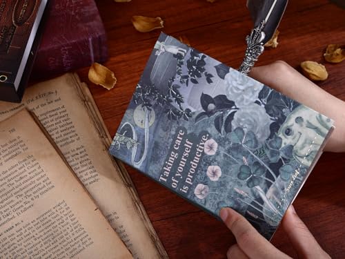 Image of WISHKEY Journal & Scrapbook Kit with A6 Notebook, Stickers, Sticky Notes, Papers, Cards, Tape Roll, Envelope, DIY Set with Vintage Aesthetic & Creative Decor Journaling Supplies, (Pack of 1, Assorted)