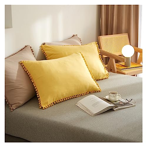 Literie Boho Pom en microfibre lavée légère de qualité supérieure avec franges - 4