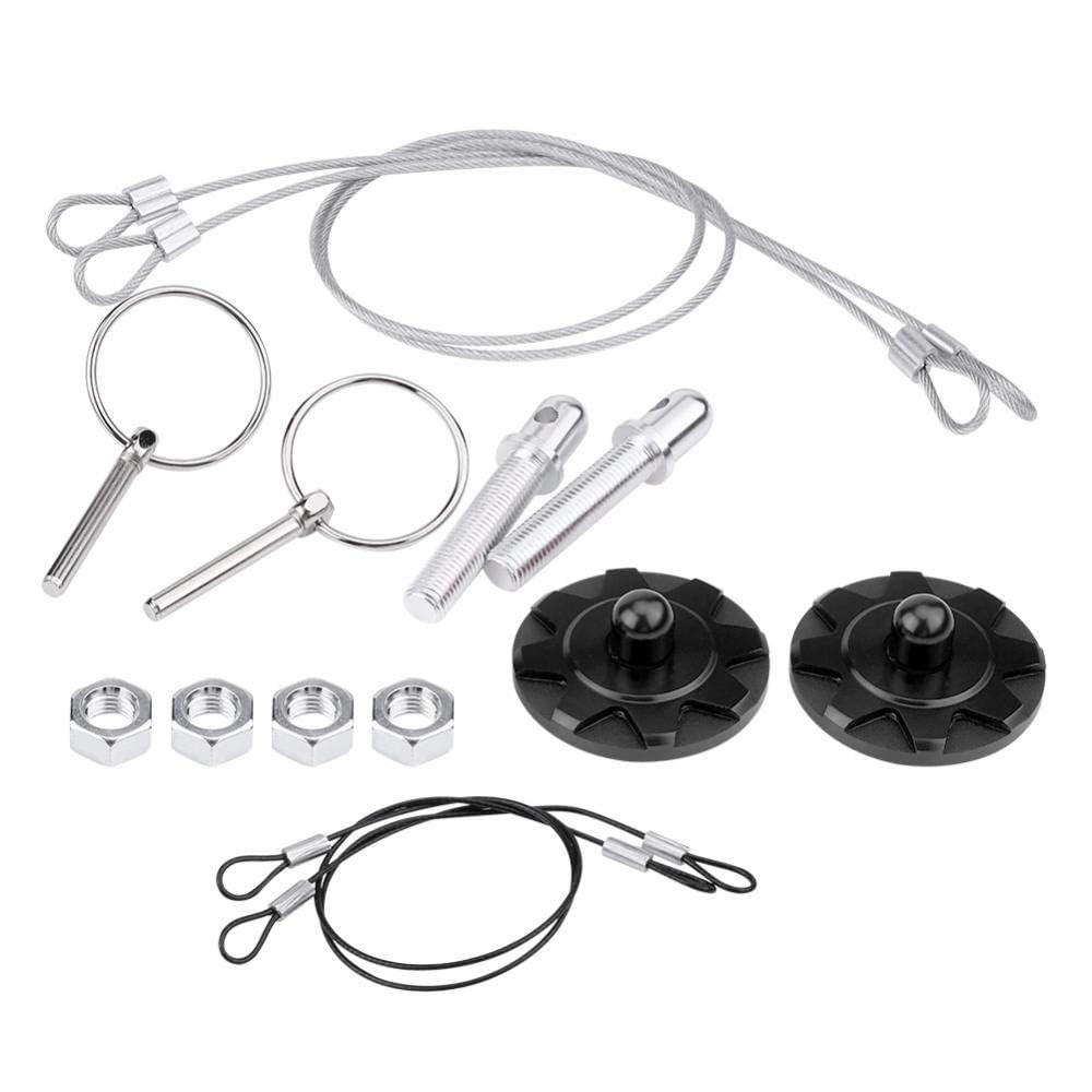 Perno del cofano, blocco del perno del cofano in lega di alluminio CNC, kit di blocco del perno del cofano universale, nero