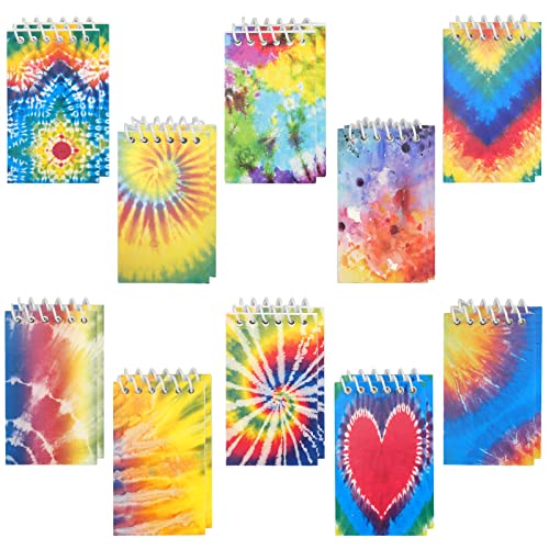 inodiref 20 Spirale Notizblock Mini Tie Dye Notizbücher Tragbar und Perfekt für Memos, Zeichnen und Kritzeln Cover