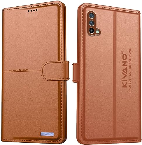 Image of KIVANO Compatible with OnePlus Nord CE 5G Flip Cover | Leather Finish | Inside Pockets & Inbuilt Stand | Shockproof Wallet Style Magnetic Closure Back Cover Case