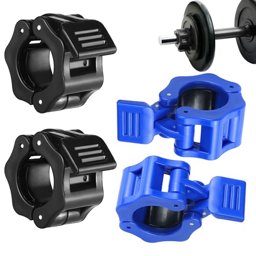 4 Piezas Abrazaderas Mancuerna para Barras, Abrazaderas de Topes Collares de Resorte, Bloqueadores para Barras para Ejercicio Levantamiento de Pesas Entrenamiento Físico