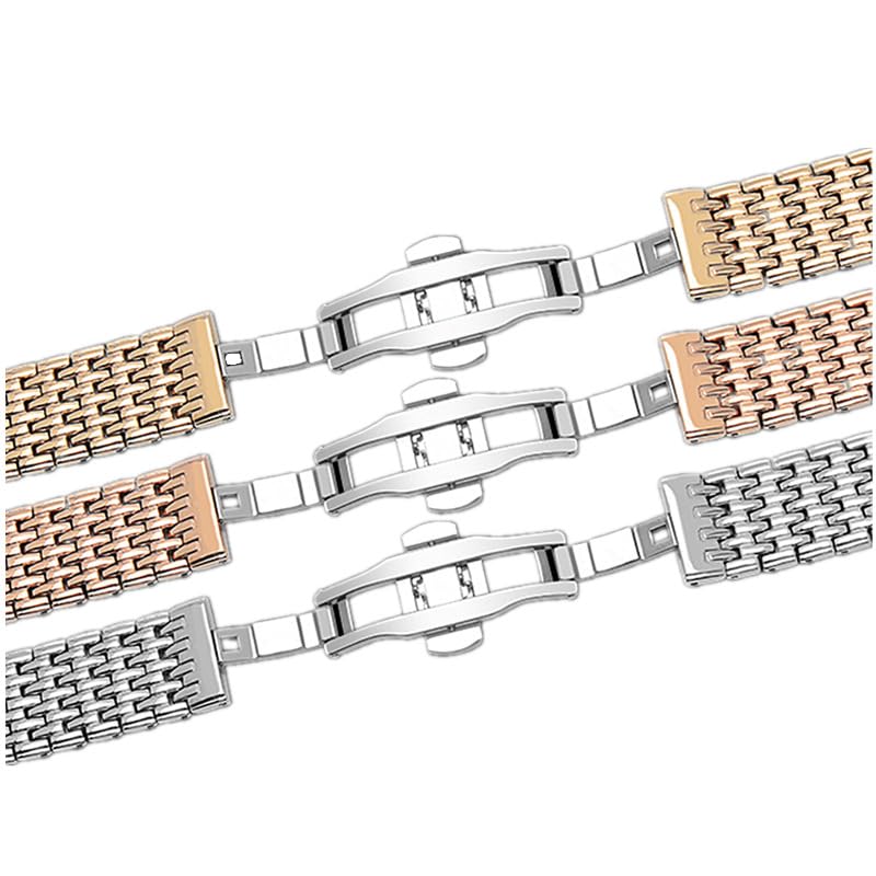 Band en acier inoxydable STRACHES de 13mm à 22mm avec boucle déployante - 7