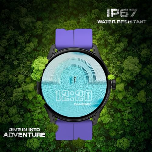 Image of GameSir Glavito Round Dial Smartwatch with 1.49 inch AMOLED Display, 100+ Sports Modes, IP67, Bluetooth Calling, Functional Crown Control, Health Tracking, 100+ Watch Faces, Men & Women (Magnetic Purple)