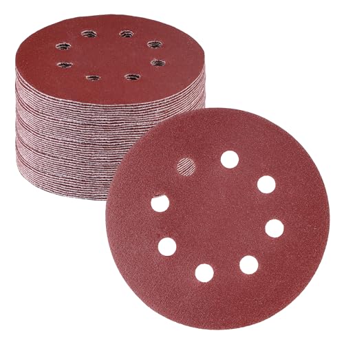 Image of WORKPRO 50-Piece Sanding Discs Set - 5-Inch 8-Hole Sandpaper 5 Grades Include 60, 80, 120, 240, 320 Grits for Random Orbital Sander(Not for Oscillating Tools or Mouse Sander)