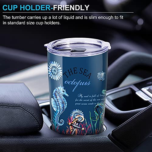 NymphFable 20oz Oceano Pulpo Taza Termo Cafe para Llevar Taza Termica Acero Inoxidable Taza Personalizada - Imagen 7
