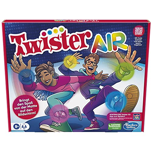 Twister Hasbro Air Spiel, AR App Spiel, Verbindung mit Smart Geräten, Bewegungsspiel, ab 8 Jahren, Deutsche Version