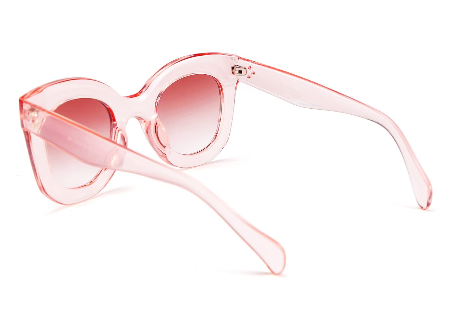 FEISEDY Retro Oversized Square Horn Sunglasses Semi Cat Eye Butterfly Glass Big Thick Bold Frame B2572