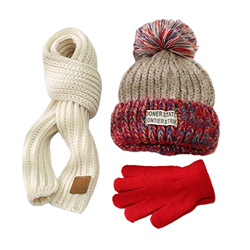 Conjunto de gorro, bufanda y guantes de invierno para niños y niñas 3