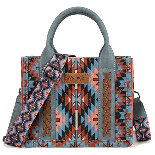 Image of Montana West x Wrangler Mini Tote Bag for Women Western Crossbody Purse Aztec Top Handle Handbags