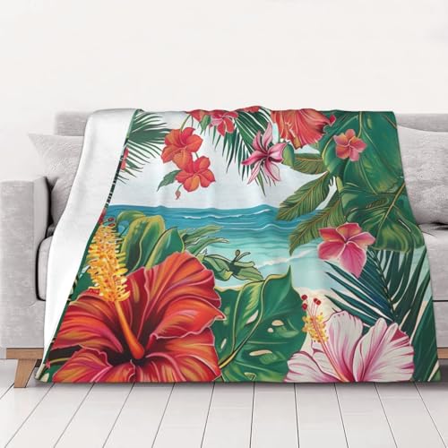 Couverture d'été hawaïenne en flanelle 203x152 cm pour lit