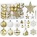 RAIN QUEEN クリスマスボール オーナメント ゴールド クリスマス 飾り トップスター 雪の華 北欧 デコレーションボール クリスマスツリー オーナメント 飾り 豪華105個入り クリスマスパーティー小物