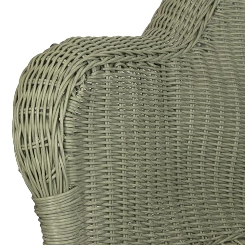 Hand Woven Resin Wicker Porch Swing with Chain - Green - Image 5