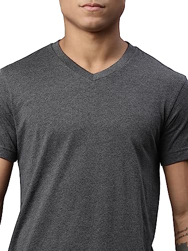Image of Levi's Men Premium Soft Cotton Loose 026 Solid T-Shirt - V Neck, Short Sleeves with Side Branding (Pack of 1)