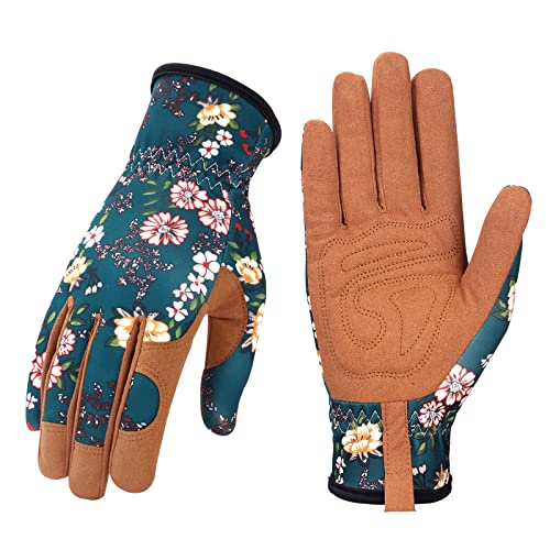 Bamllum Leather Gardening Gloves for Women - Working Gloves for Weeding