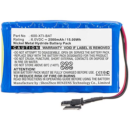 Synergy Digital Alarm System Battery, Compatible with Simon Xti Alarm Panel Alarm System, (Ni-MH, 6V, 2500mAh) Ultra High Capacity, Replacement for GE 600-XTI-BAT Battery