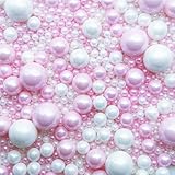 SE Si&Moos White and Pink Pearl Sprinkles for Cake Decorating Edible Cake Cookie Pearls Cupcake Decorations Pink and White Sprinkles for Cake, Cupcake, Cookies Party Holiday Christmas Supplies 3.5 OZ