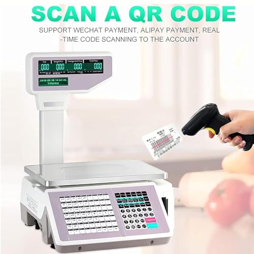 Báscula electrónica digital con impresora y pantalla dual miniatura 3