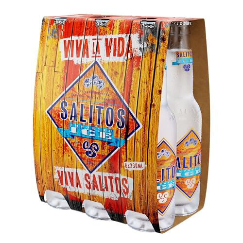 SALITOS - Ice 6 x 0.33 L, Bebida Refrescante de Cerveza, Sabor y Aroma a Limón, Mix de Sidra y Limonada, Refresco con Notas Ácidas, con Limones Sudamericanos, 5.2% Vol. Alcohol