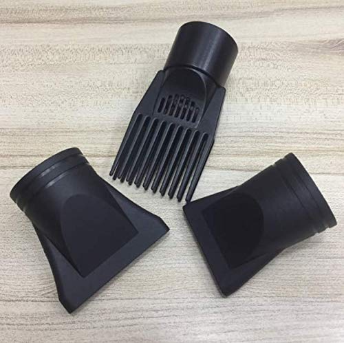 1Set(3PCS) Non-Universal Plastic Hair Dryer Diffuser Attachment Hair Dryer Nozzle Comb Concentrator Replacement Professional Barbershop Salon Tool Special for 4.5cm/1.7inch Blow Dry(Black) - Image 4