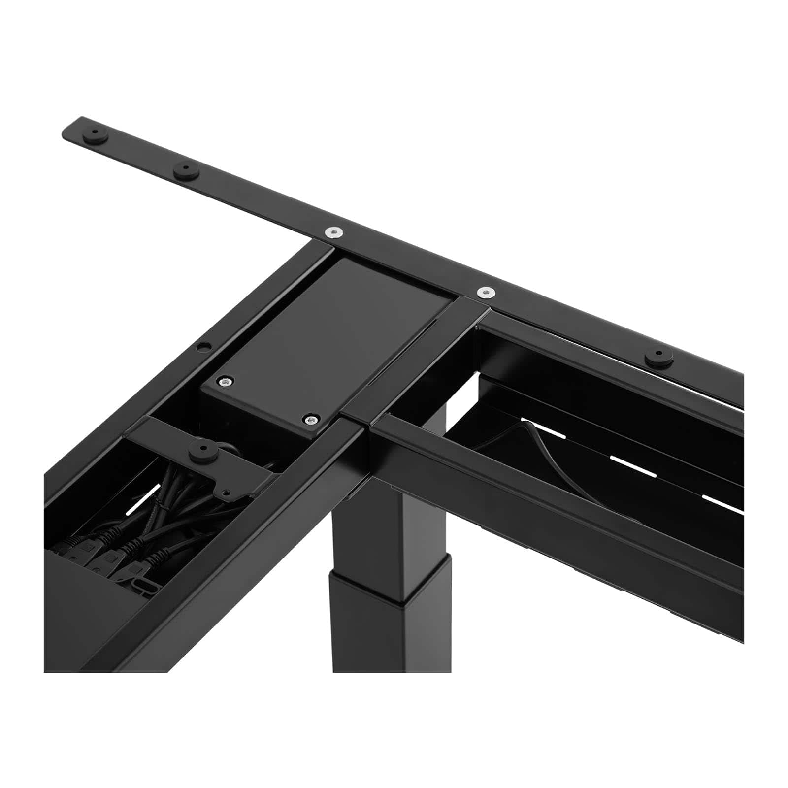Fromm & Starck Höhenverstellbares Eckschreibtischgestell 69 - 118 cm einstellbare Breiten: 90 - 150 cm (L) / 110 - 190 cm (R) 150 kg 3 Motoren 450 W Memory-Funktion Schwarz Ecktischgestell