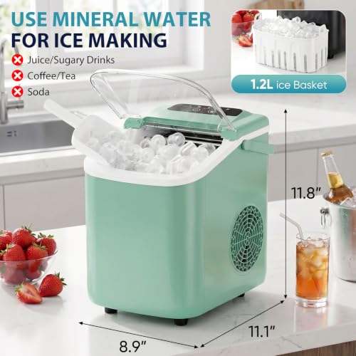 Image of DUMOS Ice Makers Countertop Ice Machine with Portable Handle Compact Size