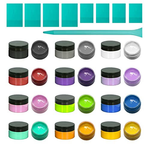 12 colorand 9 mini squeegees chalk paste paint for stencilschalk paste set for mush stencilsmesh transfer furniture diy home decoration