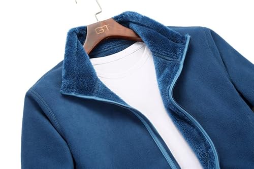CNSTORE Jaqueta masculina Casaco engrossado quente Moda casual Coral Fleece Reversível Top