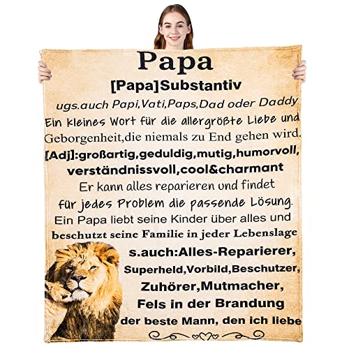 Personalisierte Plüschdecke Für Meinen Vater, Vatertags-Plüschdeckengeschenk(60“X 50", für Papa) Cover