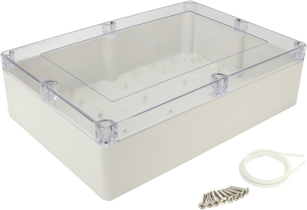 uxcell 15"x10.2"x4.1"(380mmx260mmx105mm) ABS Junction Box Universal Project Enclosure w PC Transparent Cover