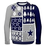 NFL Dallas Cowboys Busy Block Ugly Sweater, Large, Blue
