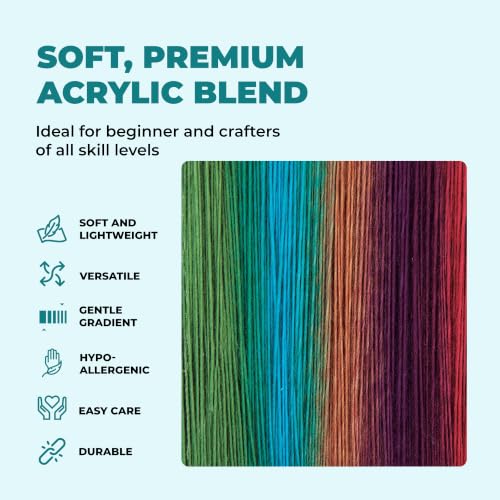 Image of Mary Maxim Prism Yarn, Acrylic Multicolor DK Yarn 290 Yards, Autumn Mist | Ombre Yarn, 3 Weight, Machine Wash, For Knitting and Crochet, Create Baby Items, Blankets, Afghans, Clothing Variegated Yarn