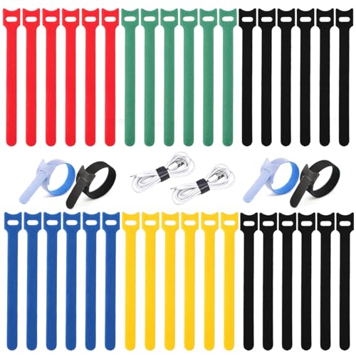 BALABALA 100PCS Cable Ties 6 Inch - Reusable Fabric Fastening Straps for Cord Management...