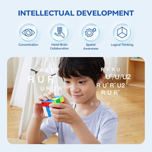 Image of Monster Go Magnetic 3x3 Speed Cube, 48 Magnets Magic Cube Stickerless Puzzle Toy 3D for Kids Beginners Practices Educational MG EDU 56mm