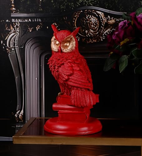 Image of THE WHITE INK DECOR Charming red owl showpeice