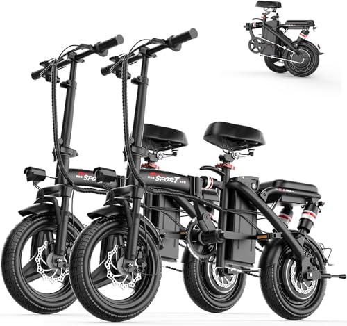 ASKGO Electric Bike for Adults Teens, 800/1200W Peak Folding Ebike, 22/25MPH & 30/45Miles Range, 14" Commuting Ebike with 3-Speed Modes, Portable Electric Mini Bike for Commuting image 6