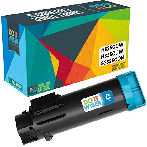 Do it Wiser Compatible Printer Toner Cartridge Replacement for Dell H625cdw H825cdw S2825cdn  P3HJK 593-BBOX High Yield (Cyan)
