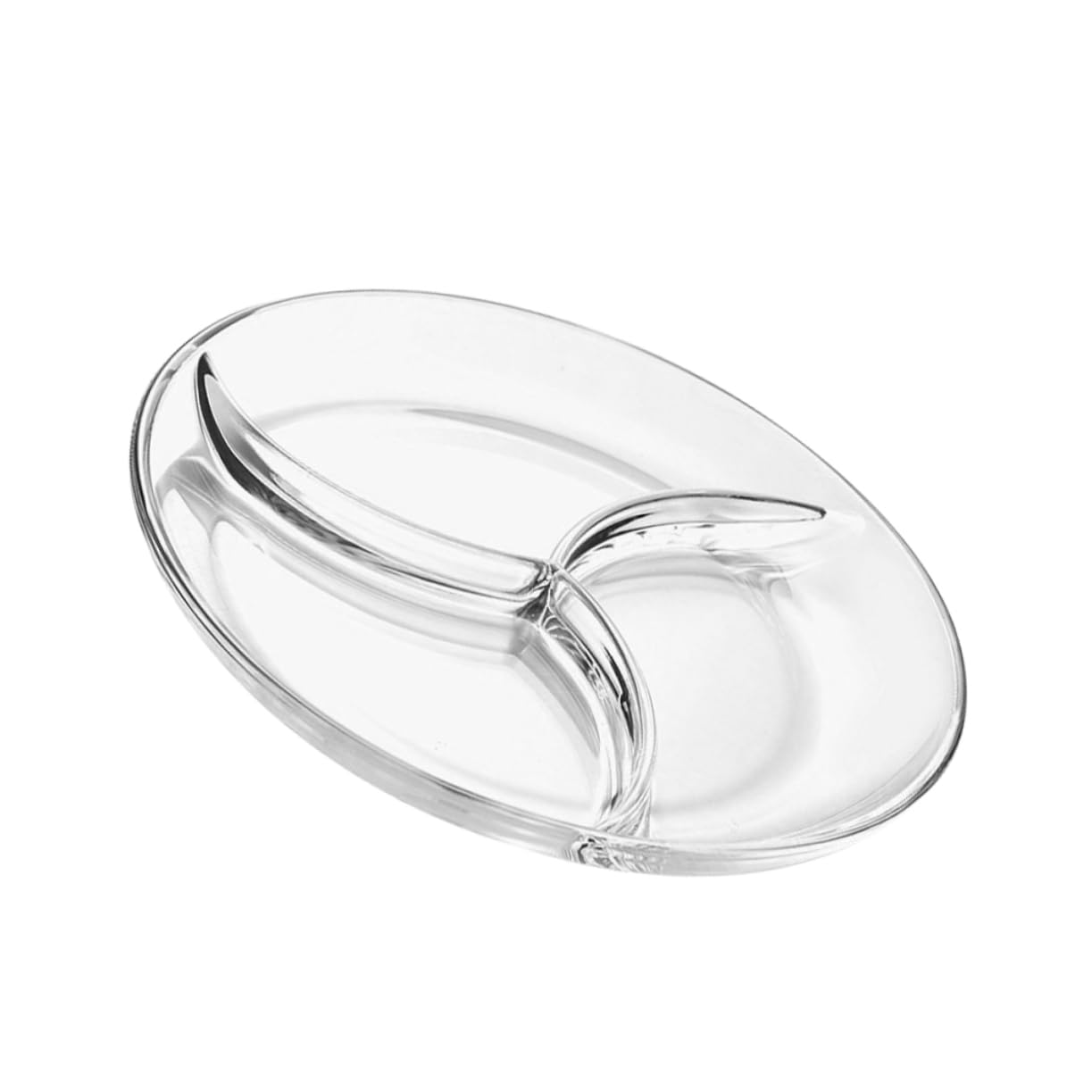 Assiette en verre trempé à compartiments multiples pour restaurateurs