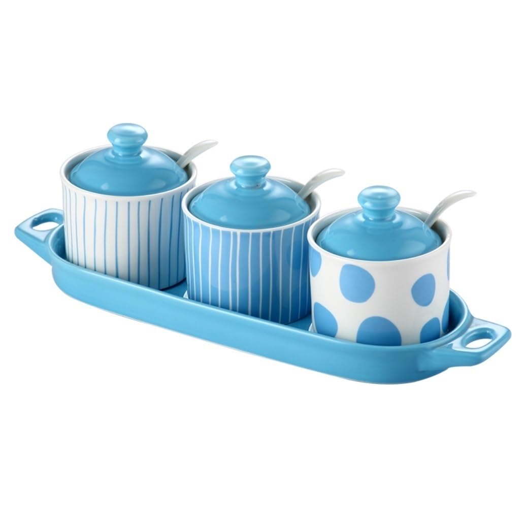 BCJMKDX Fermenter. Spice Container Set Ceramic Seasoning Pot With Spoon And Lid Kitchen Seasoning Jar(G)