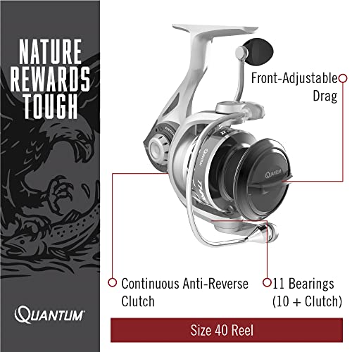 Quantum Throttle Ii Spinning Reel And Fishing Rod Combo, Comfortgrip Rod Handle, Continuous Anti-Reverse Fishing Reel, Stainless Steel, 7' (Th40701Mha.ns3) #TOP3