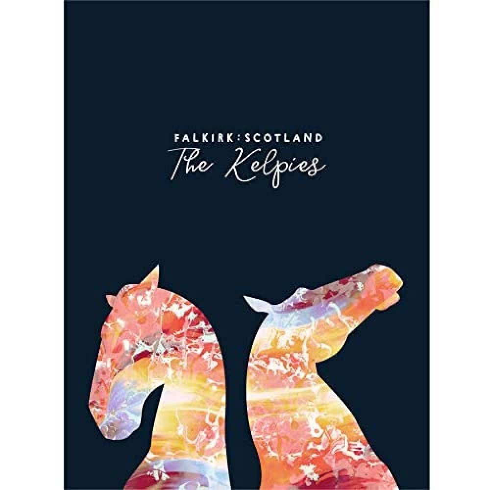 Wee Blue Coo Marble Kelpies Falkirk Scotland Wall Art Print 12X16