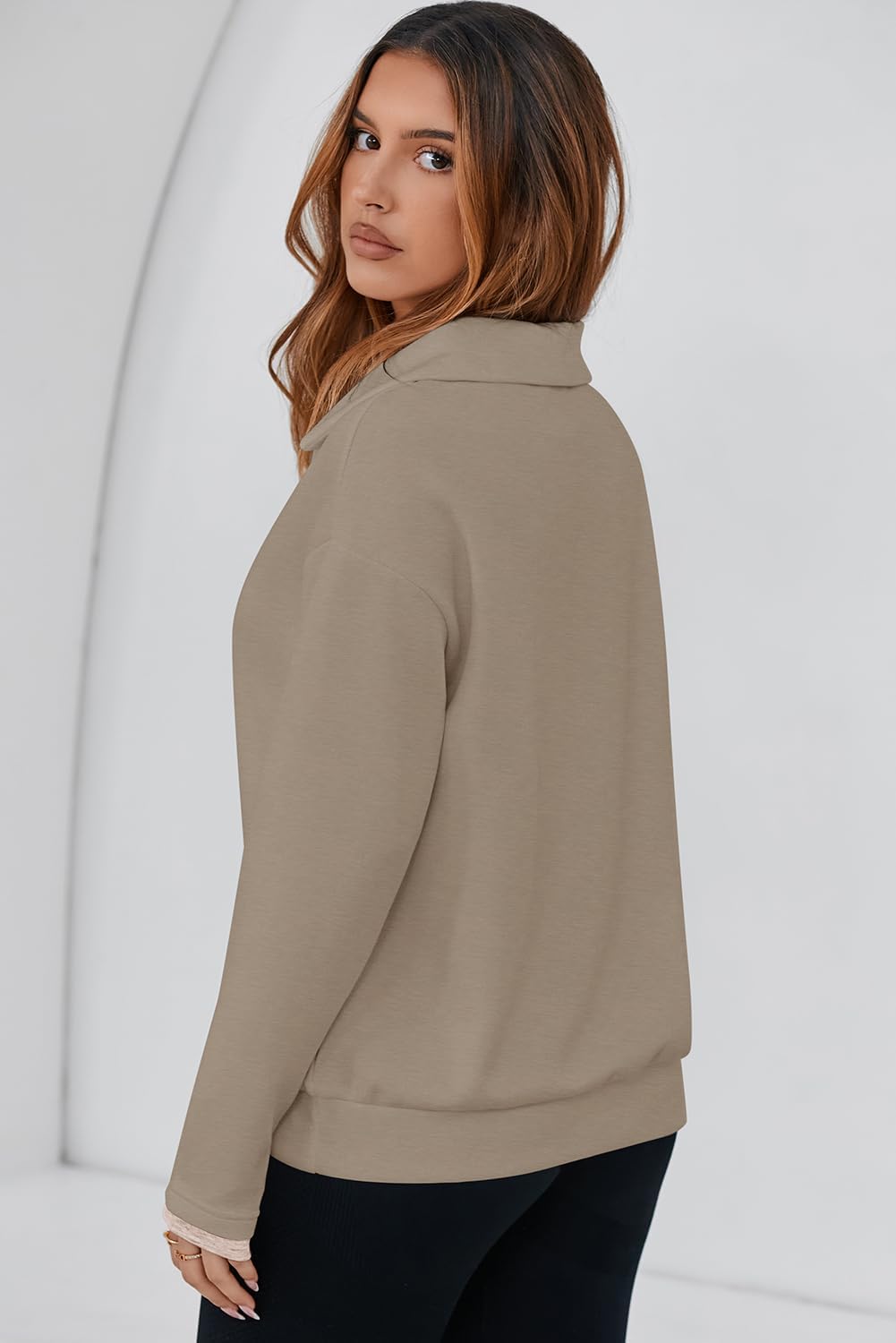 Dokotoo Sweatshirt for Women Long Sleeve V Neck Color Block Oversized Casual Pullover Sweatshirts Tops - Image 5